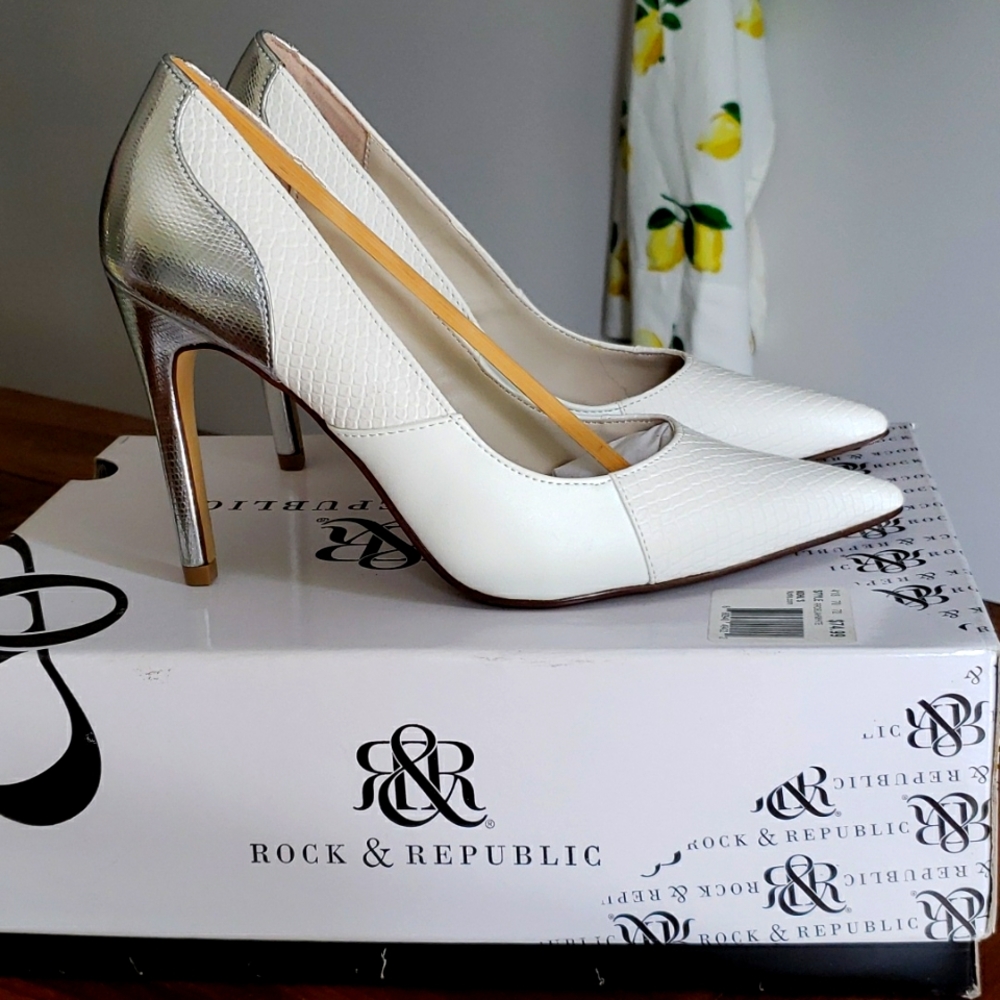 R&R White and Silver Heels